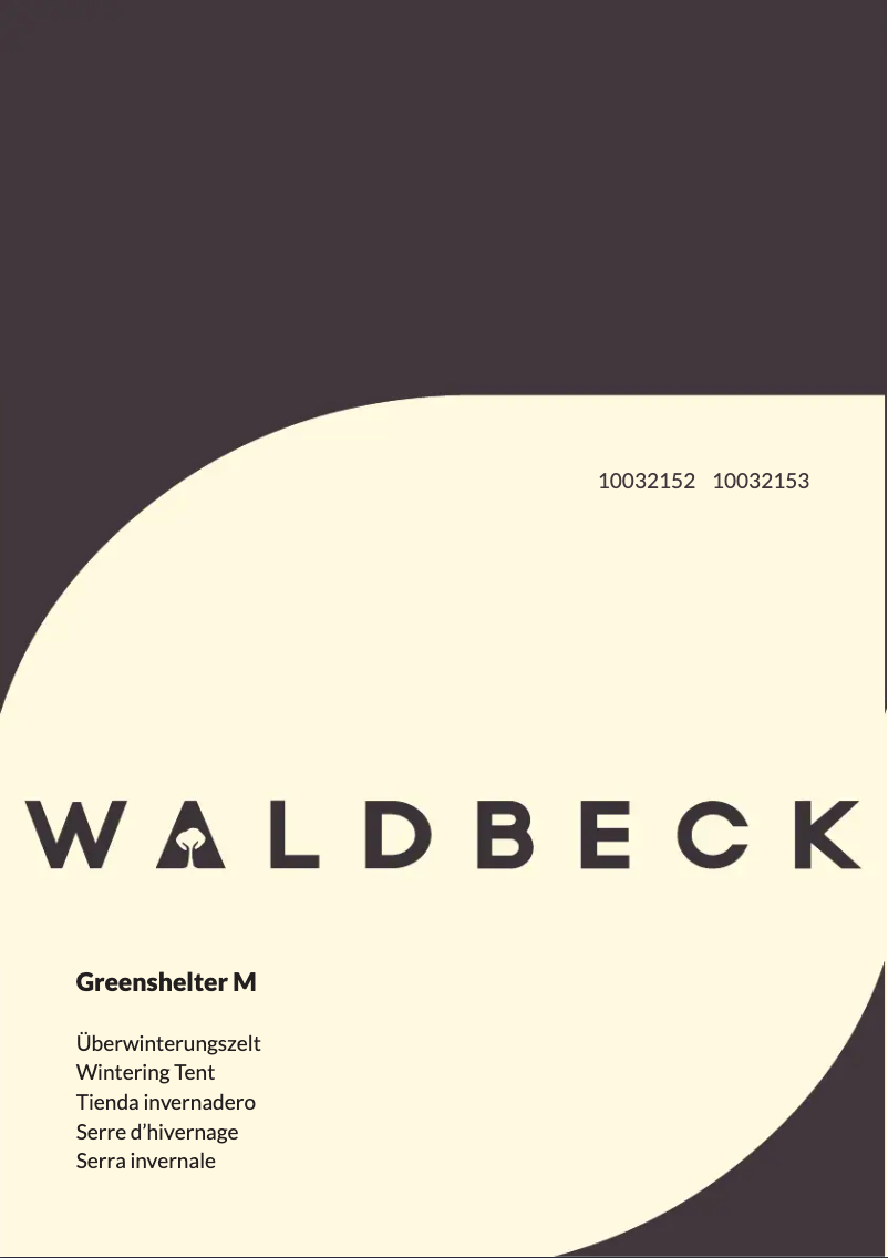 First page image of the manual for Greenshelter