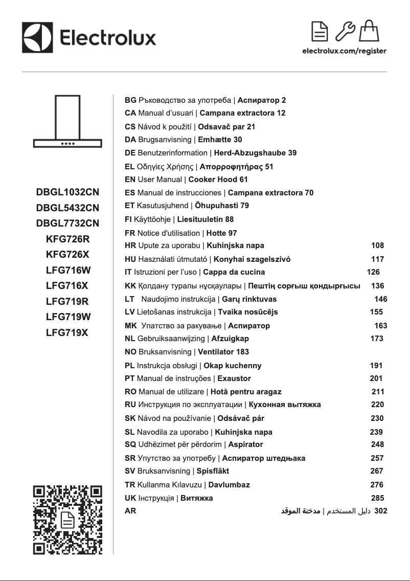 First page image of the manual for LFG719X