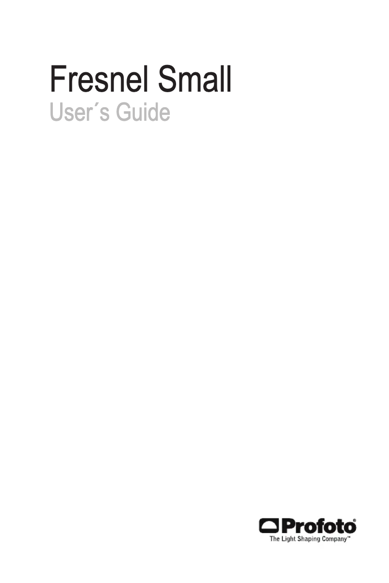 First page image of the manual for Fresnel Small