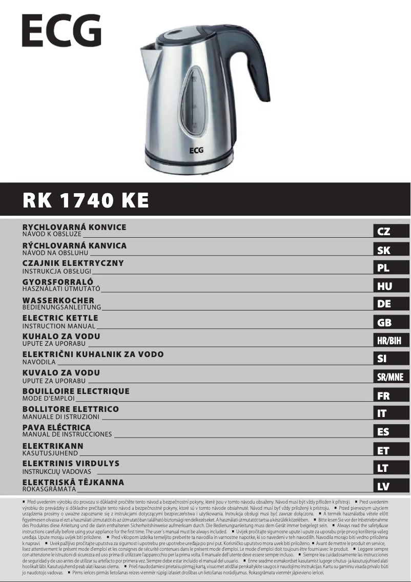 Image de la première page du manuel de l'appareil RK 1740