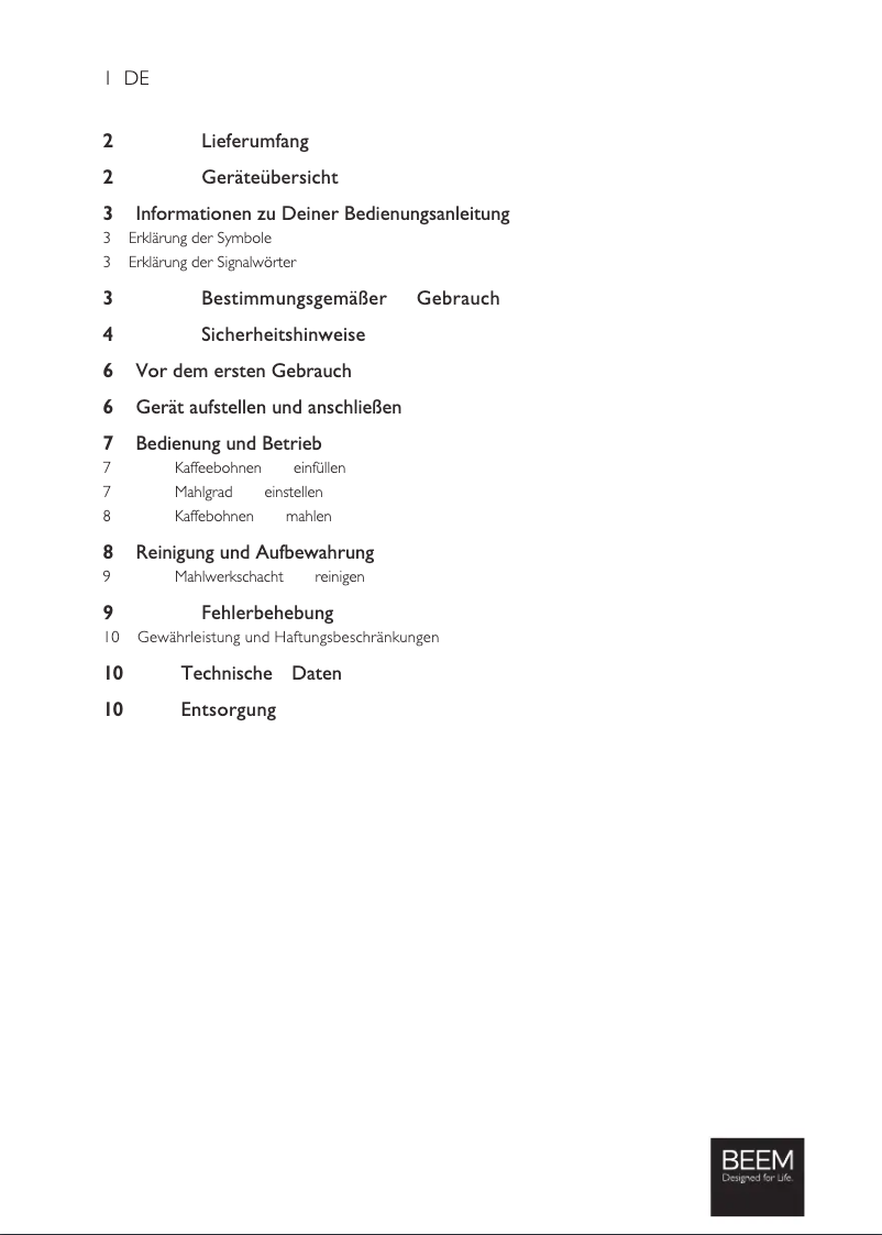 Image de la première page du manuel de l'appareil Grind Intense