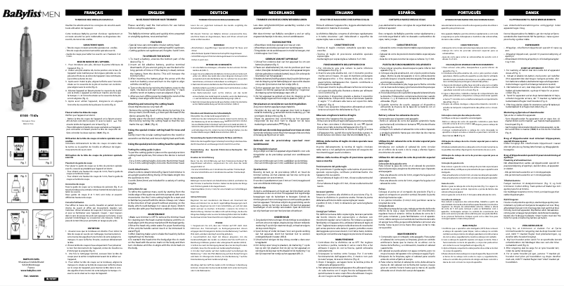 Page 1 of the manual User Manual BaByliss Diamond Precision E110E