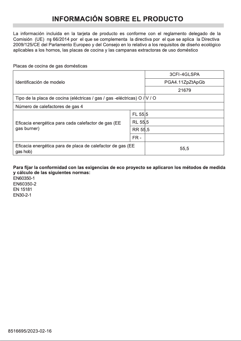 First page image of the manual for 3CFI-4GLSPA