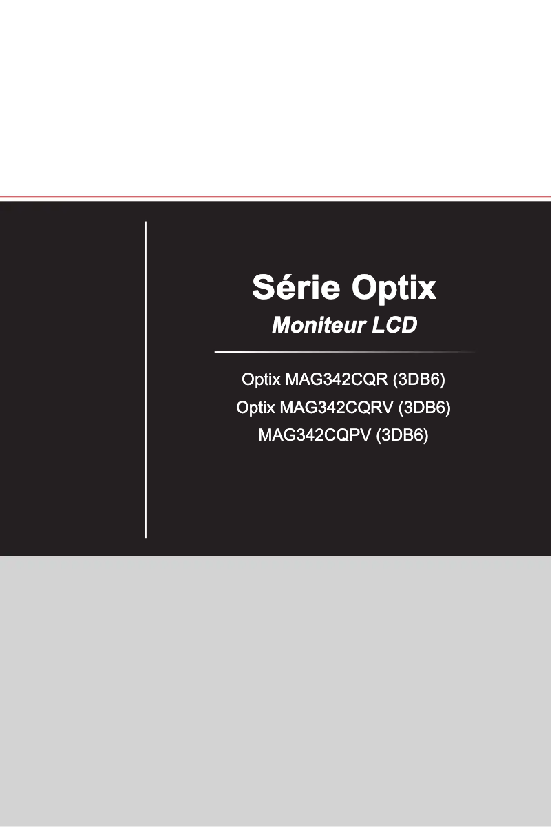First page image of the manual for Optix MAG342CQPV
