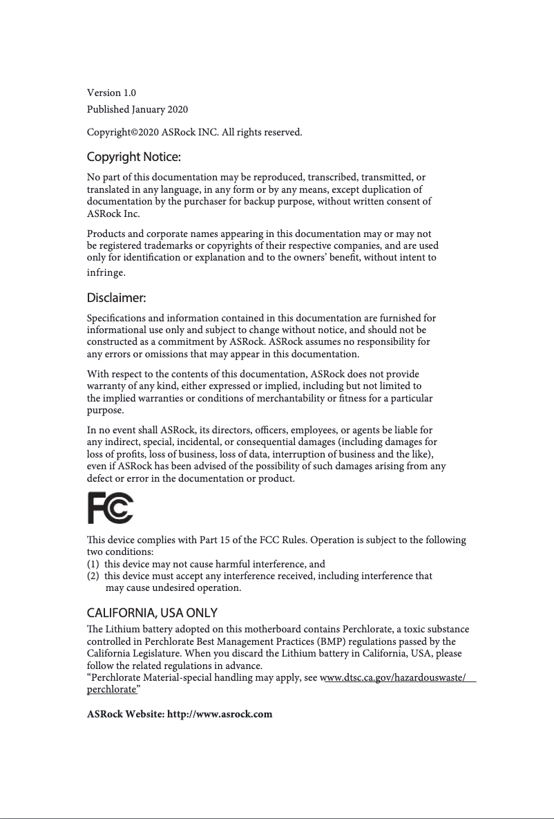 Page 1 de la notice Manuel utilisateur Asrock J4125-ITX