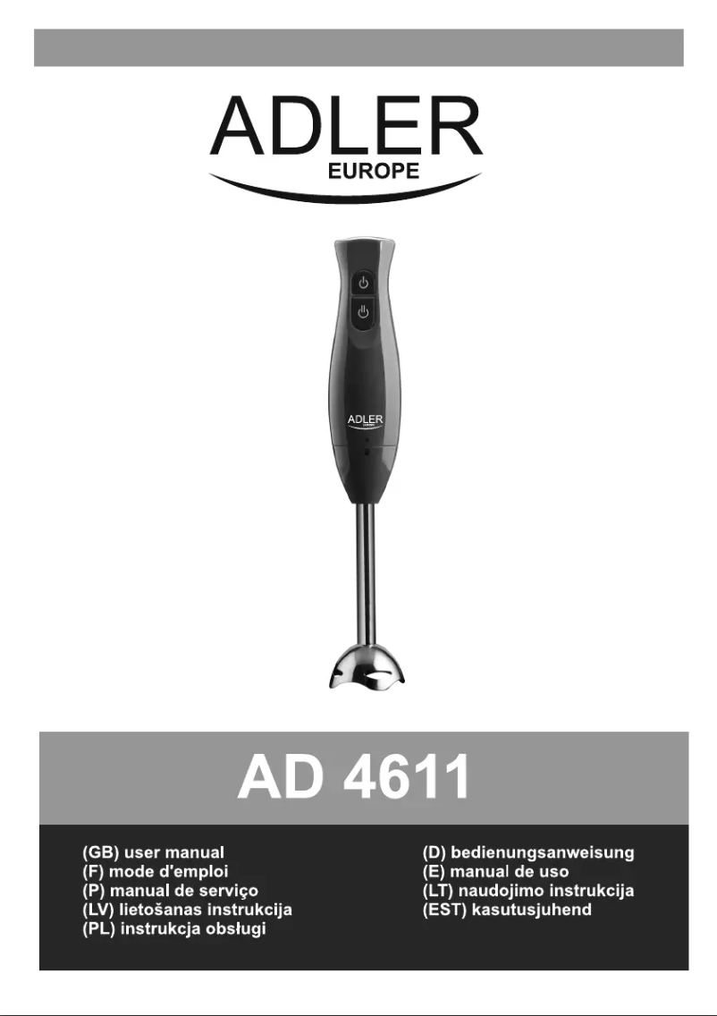 Page 1 de la notice Manuel utilisateur Adler AD 4611