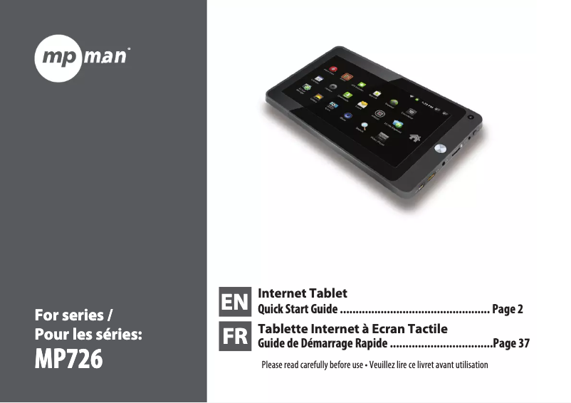 Page 1 of the manual User Manual Mpman MP726