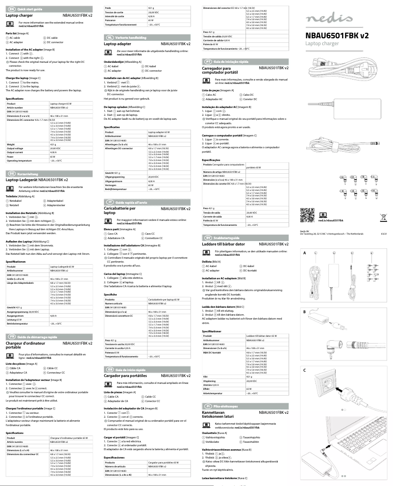 Page 1 of the manual User Manual Nedis NBAU6501FBK