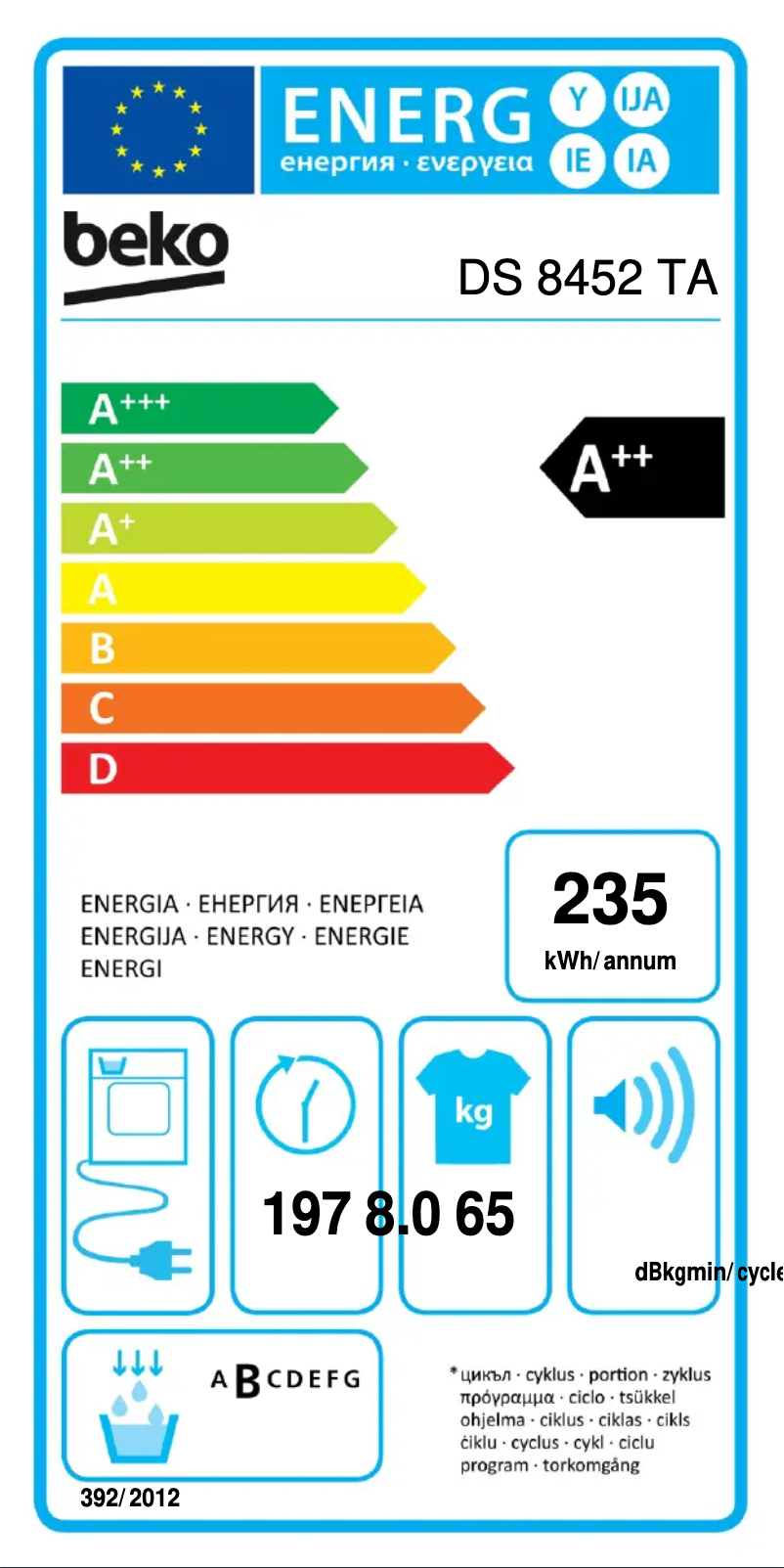 First page image of the manual for DS 8452 TA