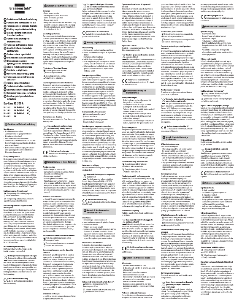 First page image of the manual for Eco-Line 13.500A