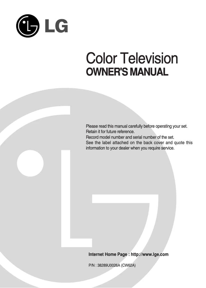 First page image of the manual for 29FC1BL