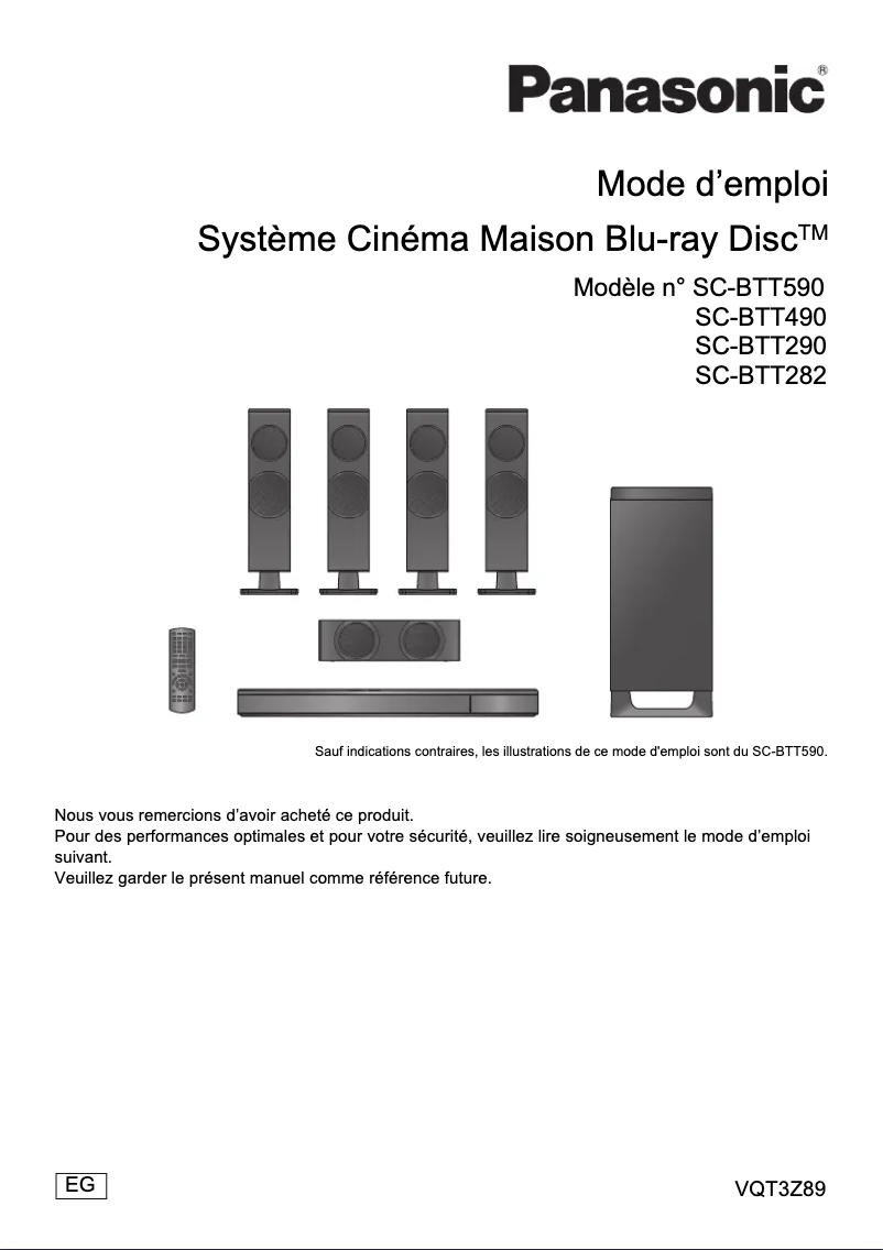 First page image of the manual for SC-BTT590