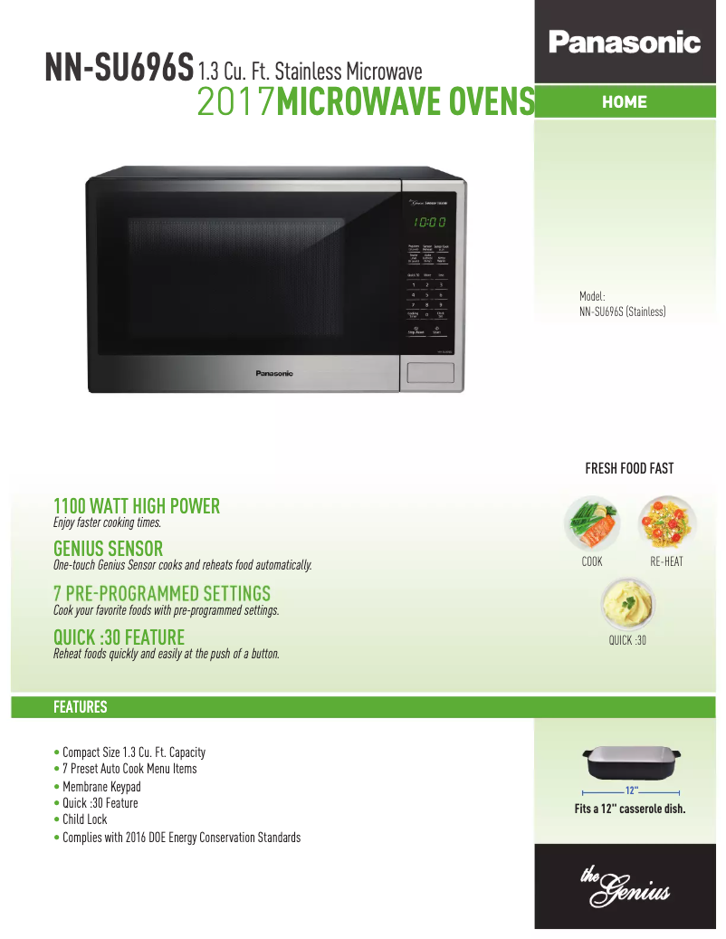 First page image of the manual for NN-SU696S