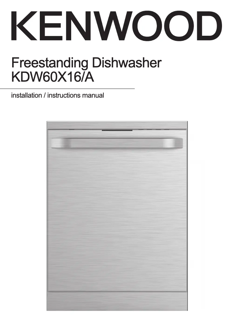 Page 1 of the manual User Manual Kenwood KDW60X16A