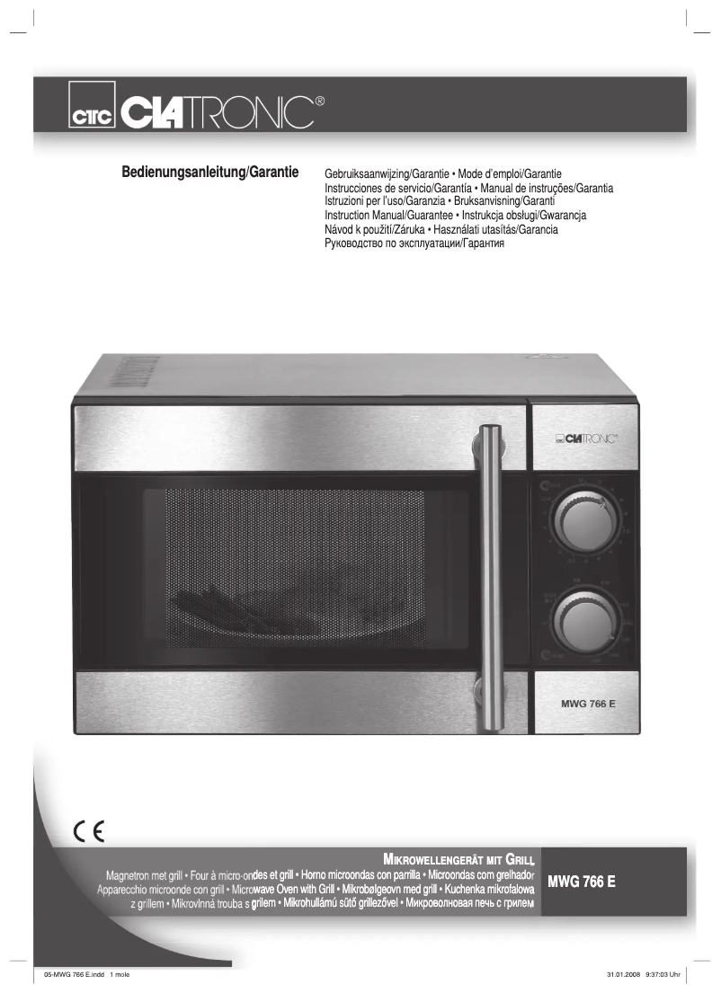 First page image of the manual for MWG 766 E