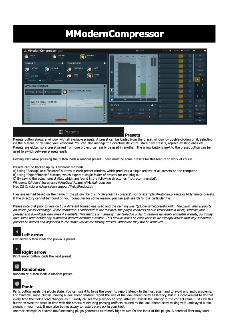 First page image of the manual for MModernCompressor