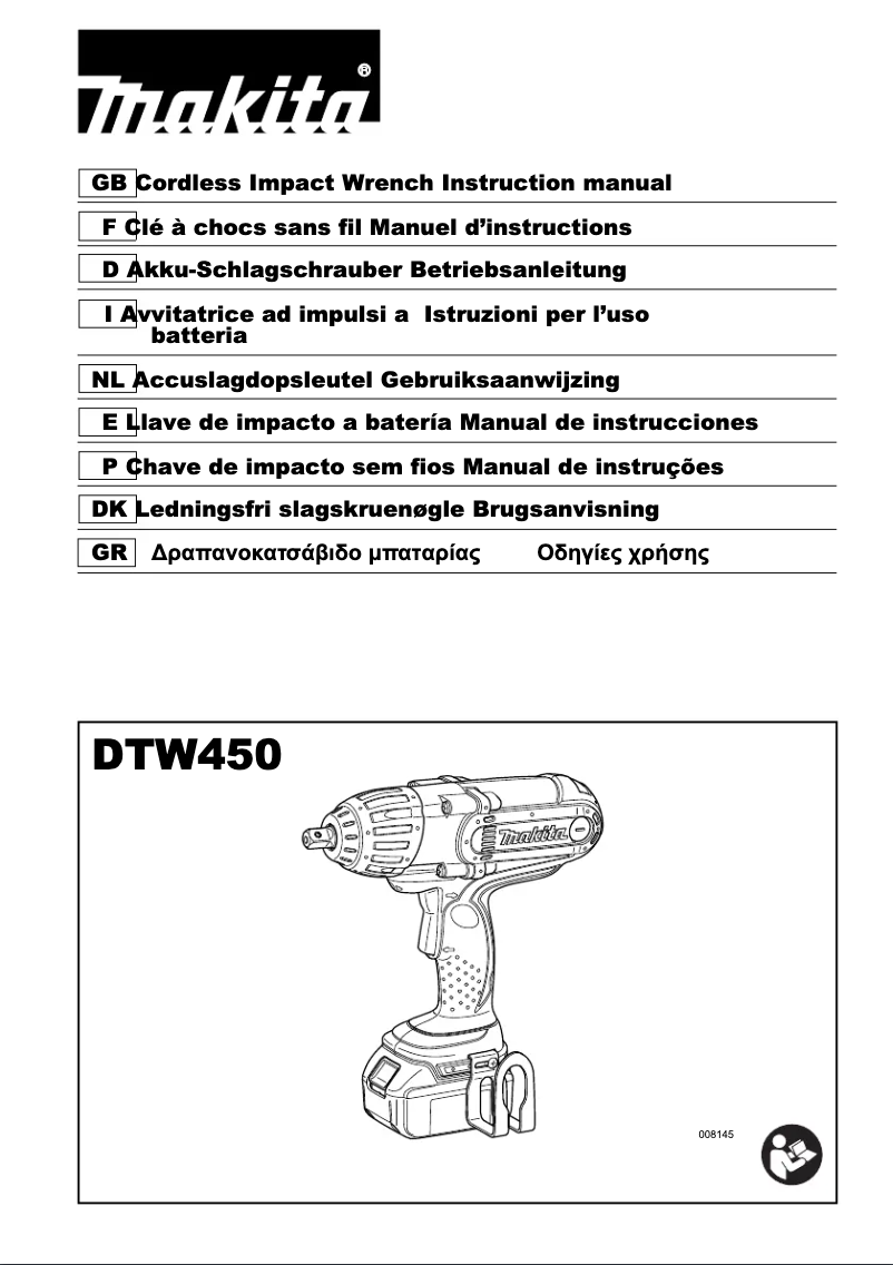 First page image of the manual for DTW450