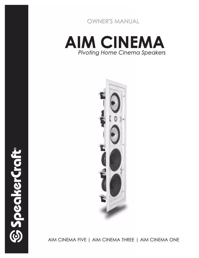 Page 1 of the manual User Manual SpeakerCraft AIM Cinema Three