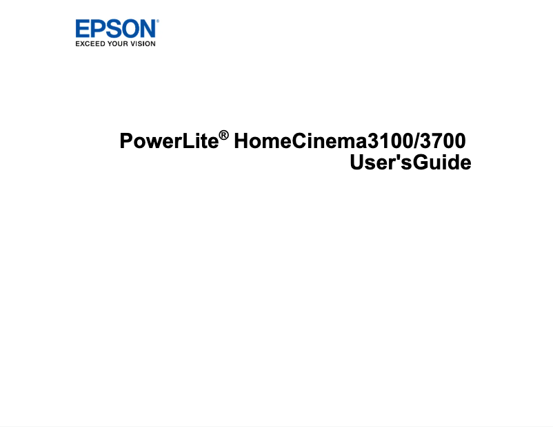 Image de la première page du manuel de l'appareil PowerLite Home Cinema 3700