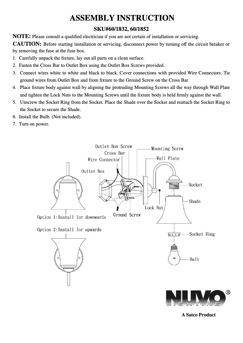 First page image of the manual for Dupont 60/1852