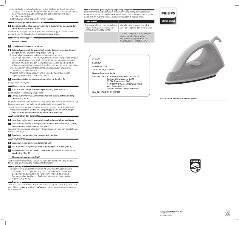 First page image of the manual for GC098