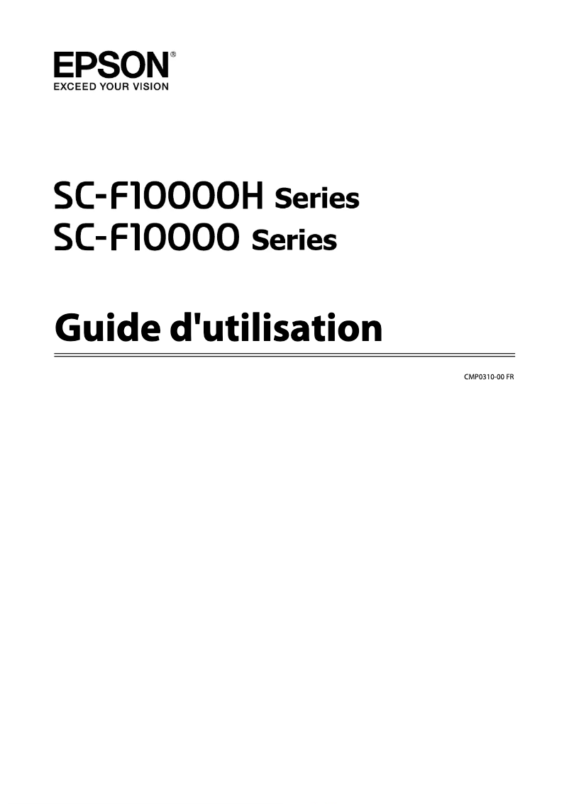 Image de la première page du manuel de l'appareil SureColor SC-F10000