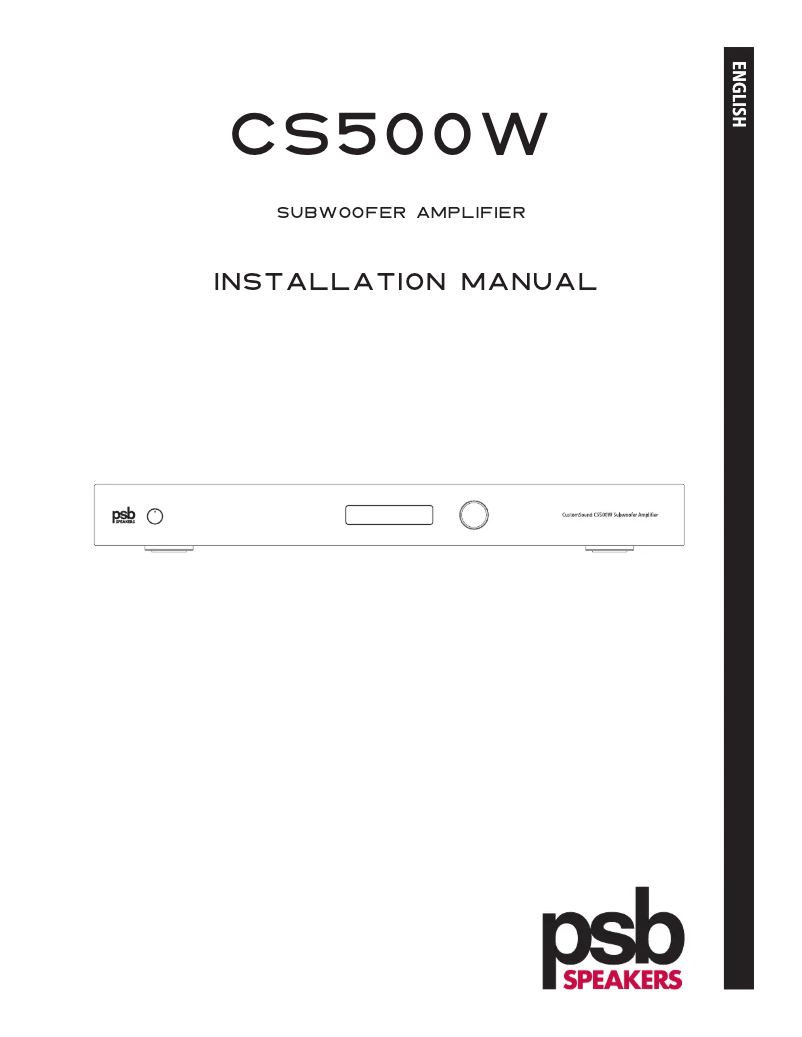 First page image of the manual for CS500W