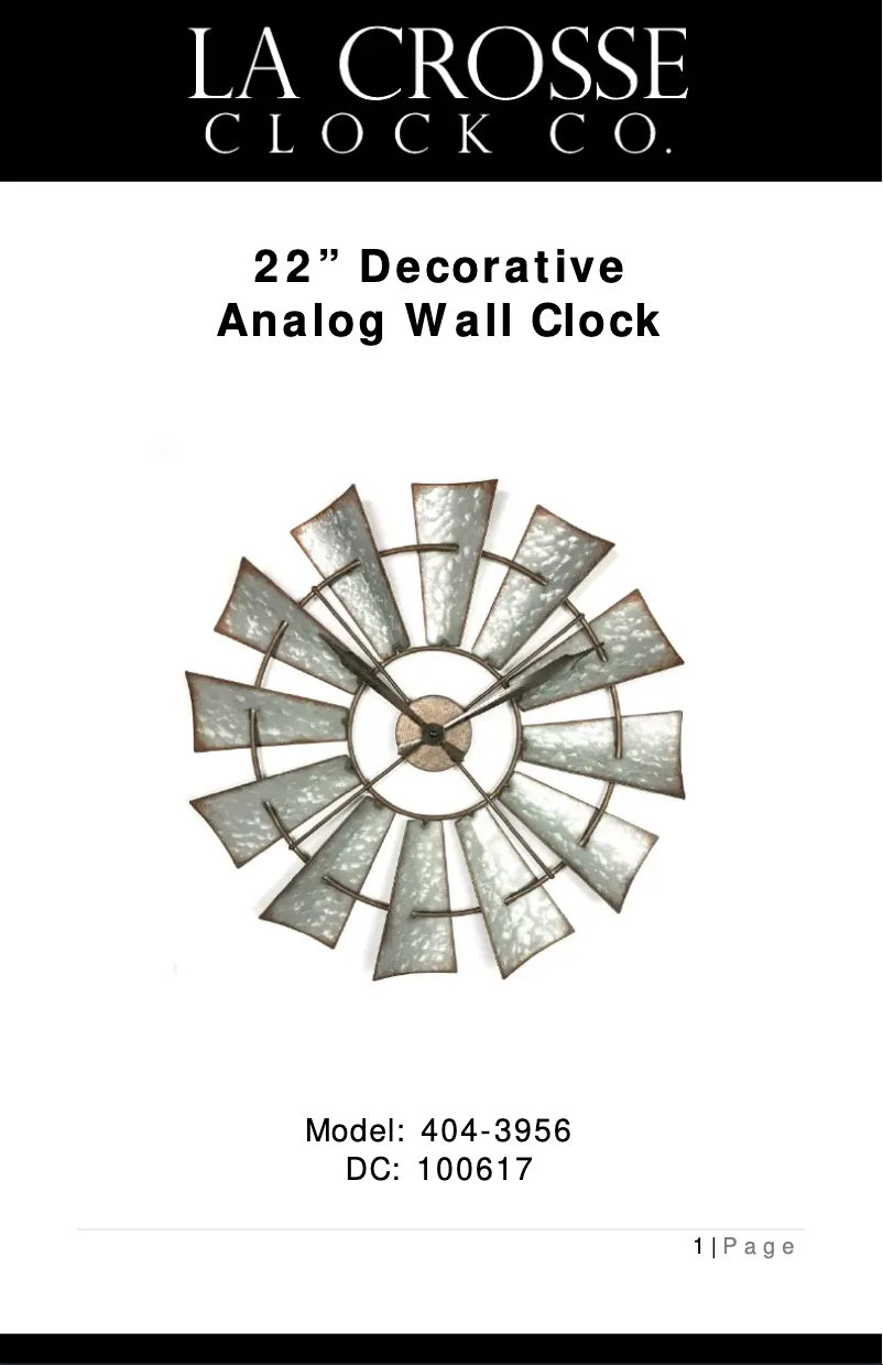 Page 1 of the manual User Manual La Crosse Technology 404-3956