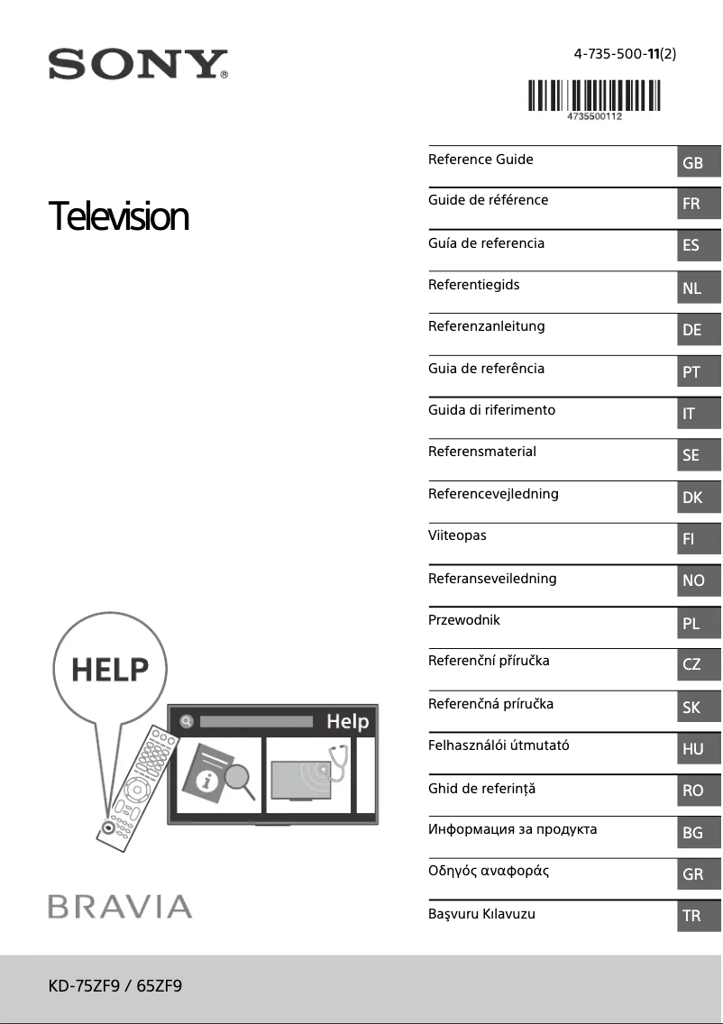Page 1 of the manual User Manual Sony KD-75ZF9