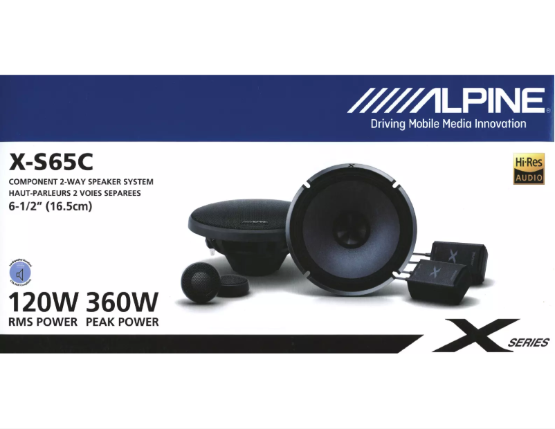 Page 1 of the manual User Manual Alpine X-S65C