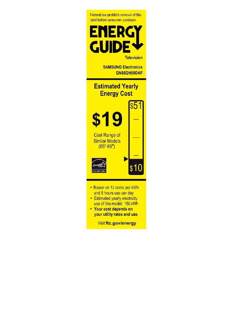 Page 1 of the manual Energy Label Samsung QN65QN90DAF