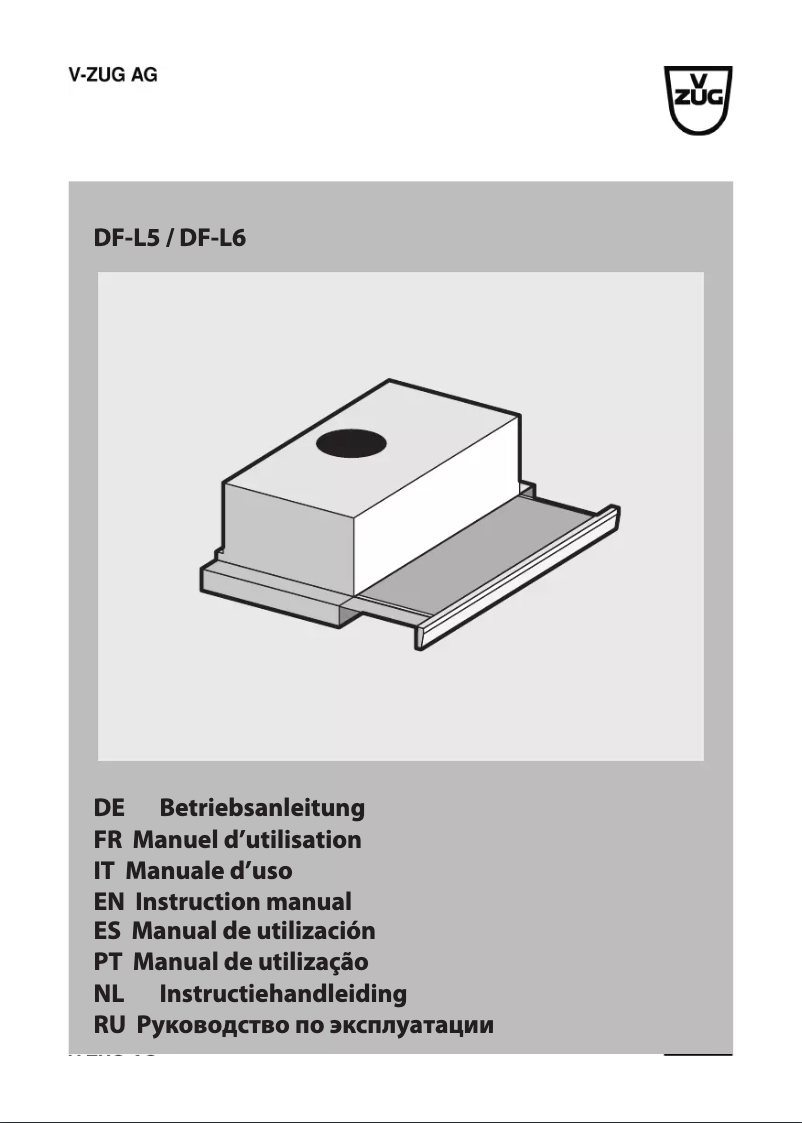 Page 1 of the manual User Manual V-Zug DF-L