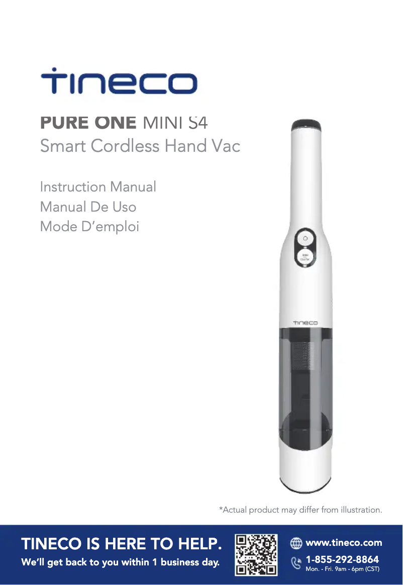 First page image of the manual for Pure One Mini S4 Smart Cordless
