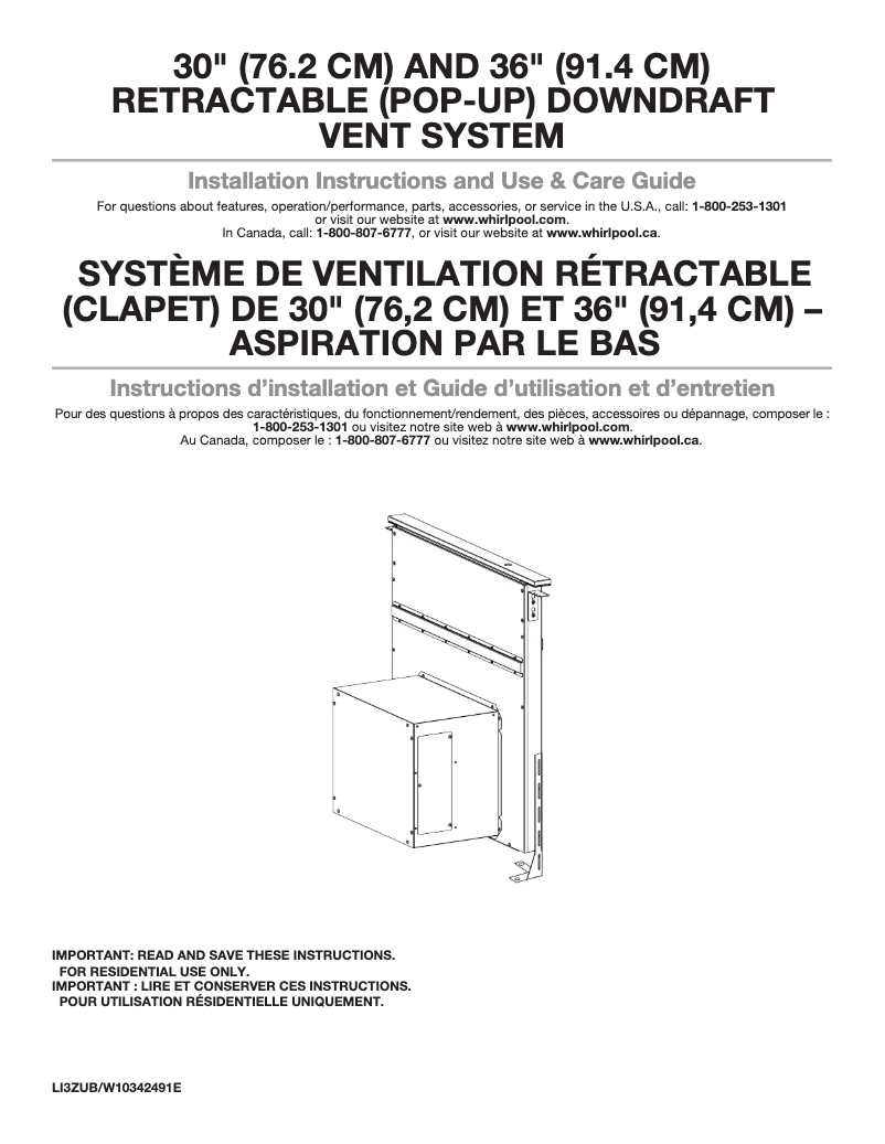 Page 1 of the manual Installation Guide KitchenAid UXD8636DYS