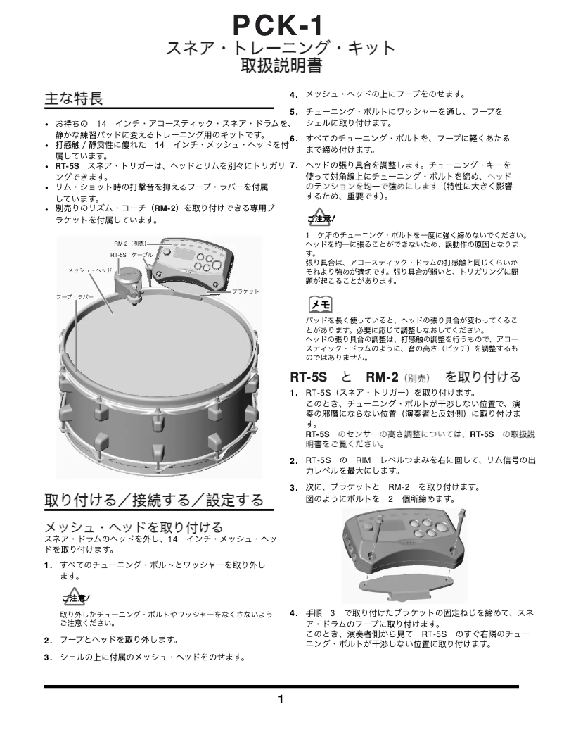 First page image of the manual for PCK-1