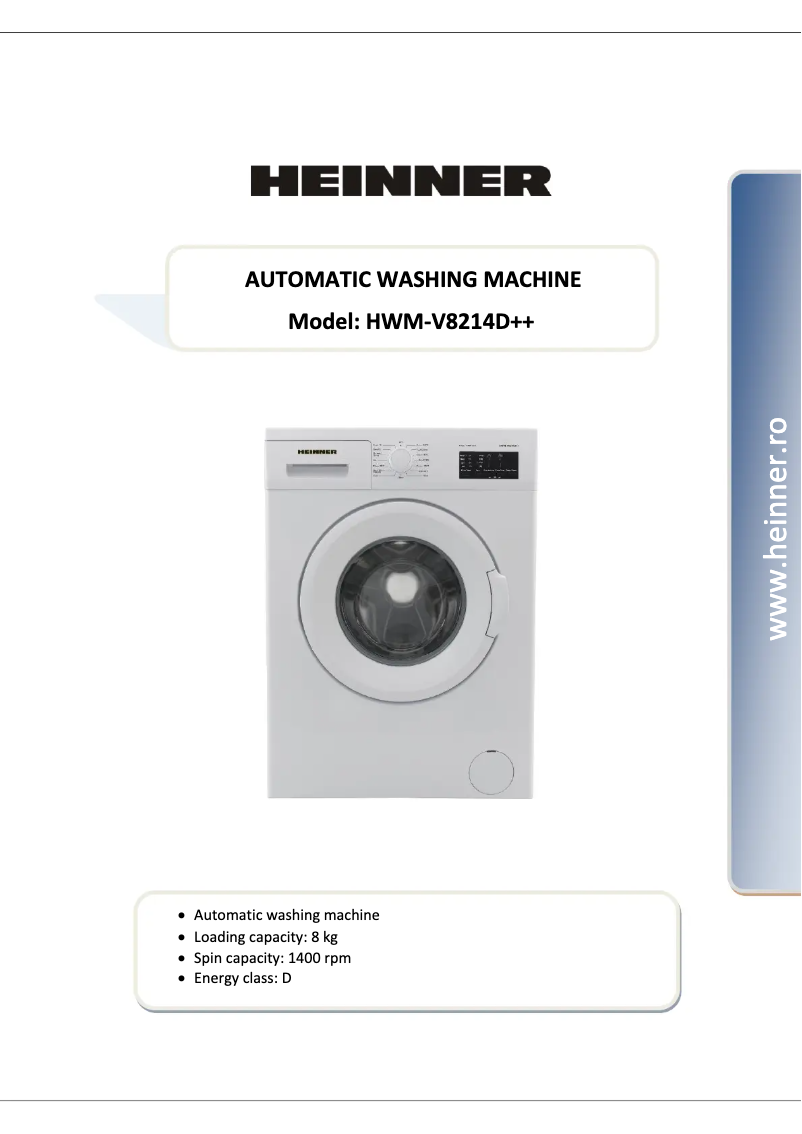 First page image of the manual for HWM-V8214D++