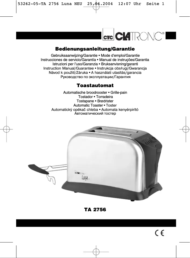 First page image of the manual for TA 2756