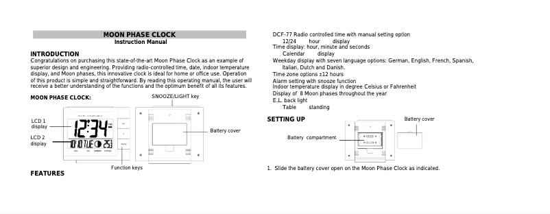 Page 1 of the manual User Manual Techno Line WS 8055