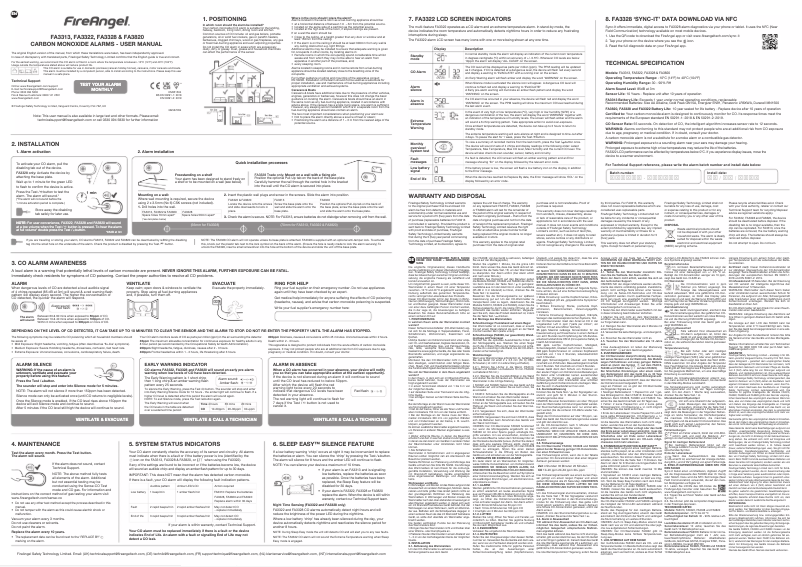First page image of the manual for FA3322