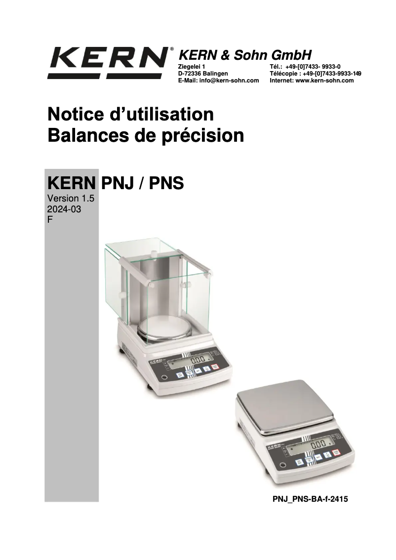 First page image of the manual for PNJ 3000-2M