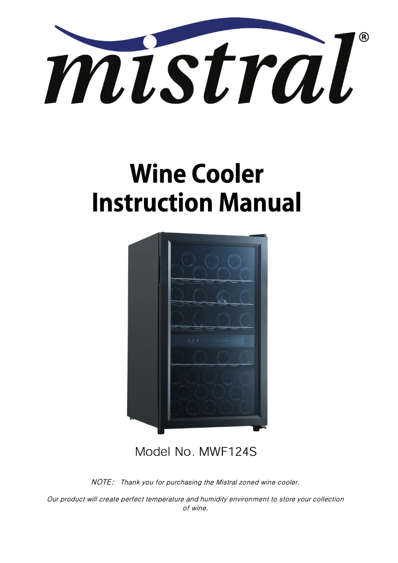 Page 1 of the manual User Manual Mistral MWF124S