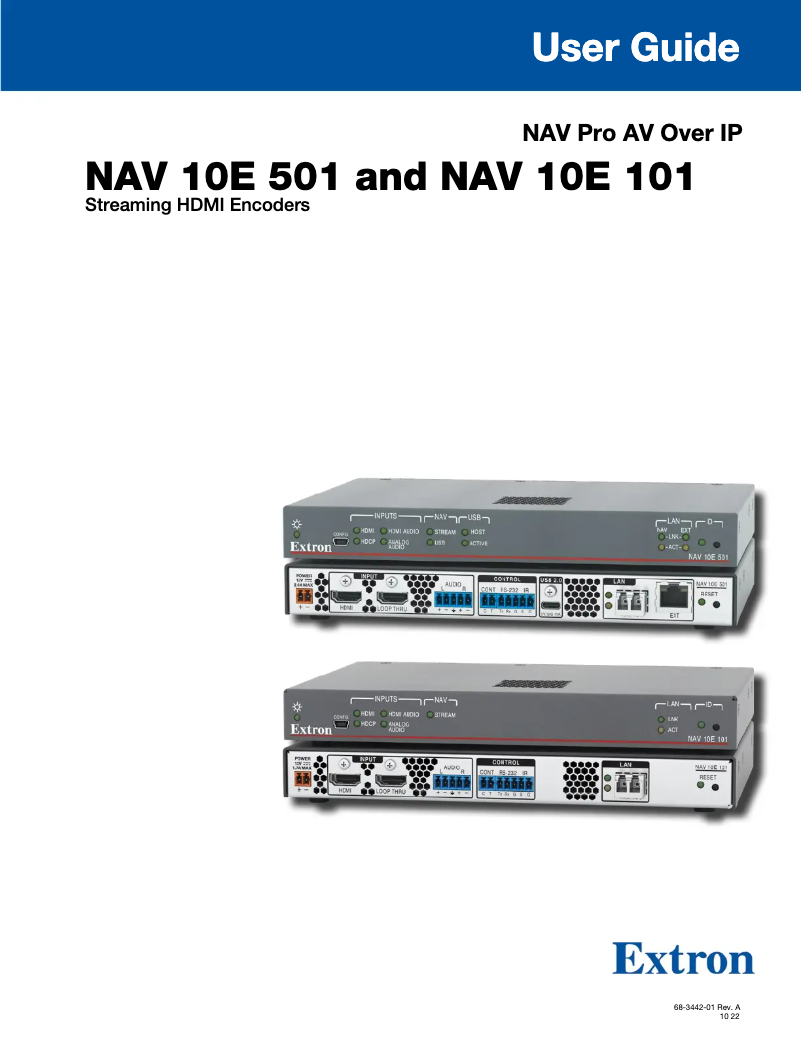 First page image of the manual for NAV 10E 501