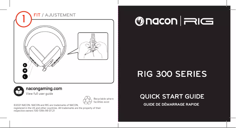 Page 1 of the manual User Manual NACON RIG 300 PRO HN