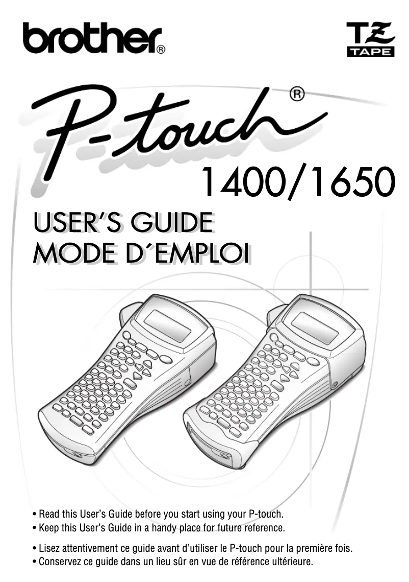 Page 1 of the manual User Manual Brother P-touch PT-1600