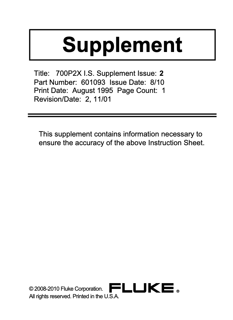 First page image of the manual for 700P23