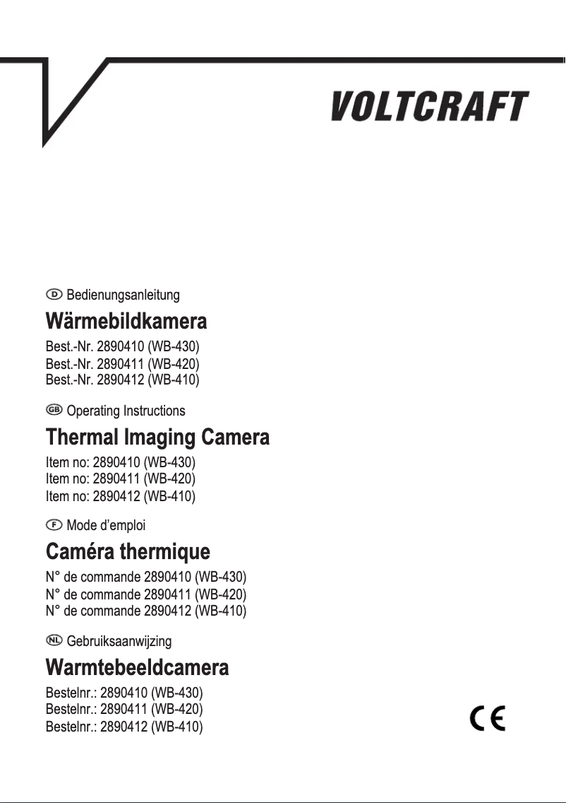 Page 1 of the manual User Manual Voltcraft WB-410