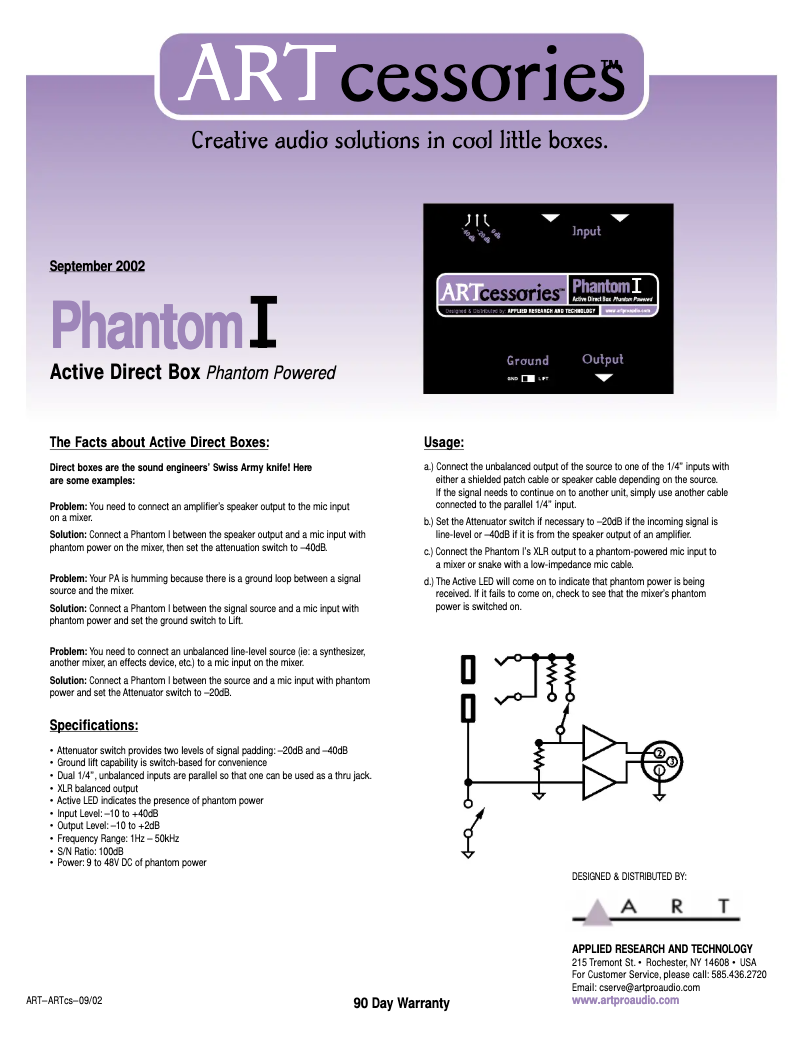 First page image of the manual for Phantom I