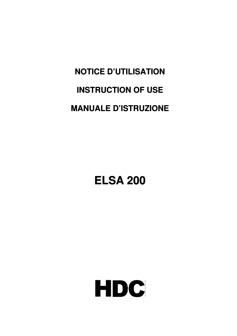 First page image of the manual for ELSA200