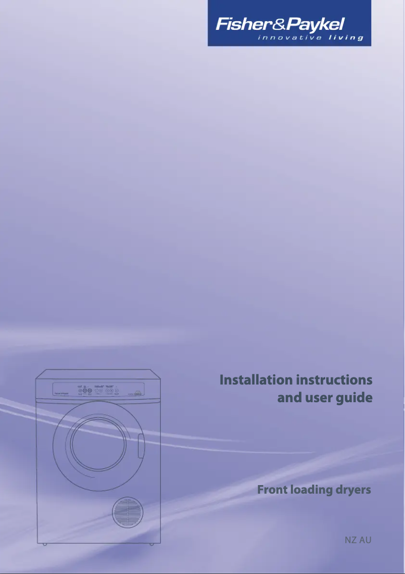 Page 1 of the manual User Manual Fisher & Paykel DE45F56EW1