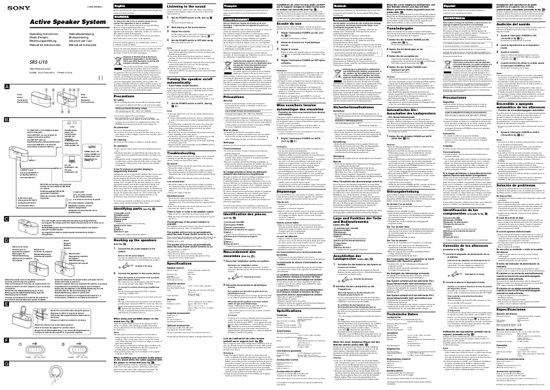 First page image of the manual for SRS-U10